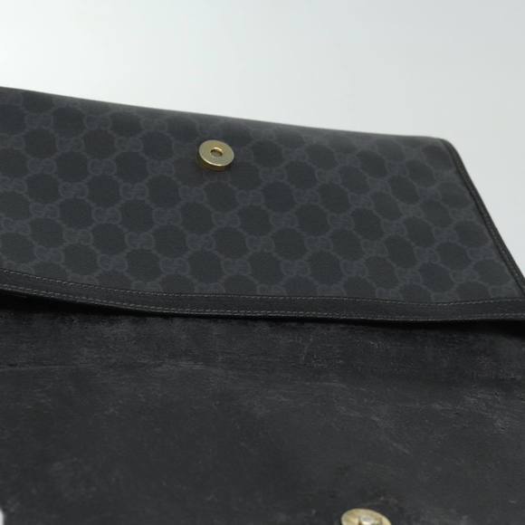 GUCCI GG Supreme Web Sherry Line Clutch Bag Black Gold 156 01 031 Auth bs16653 - Picture 13 of 16